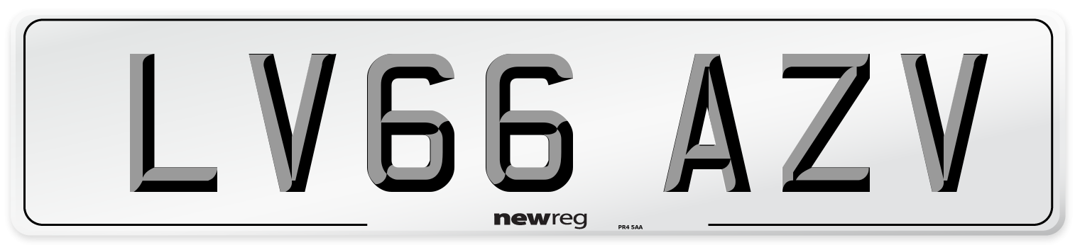 LV66 AZV Number Plate from New Reg